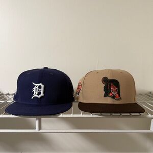 New Era Detroit Tigers Navy and Tan Fitted Caps
